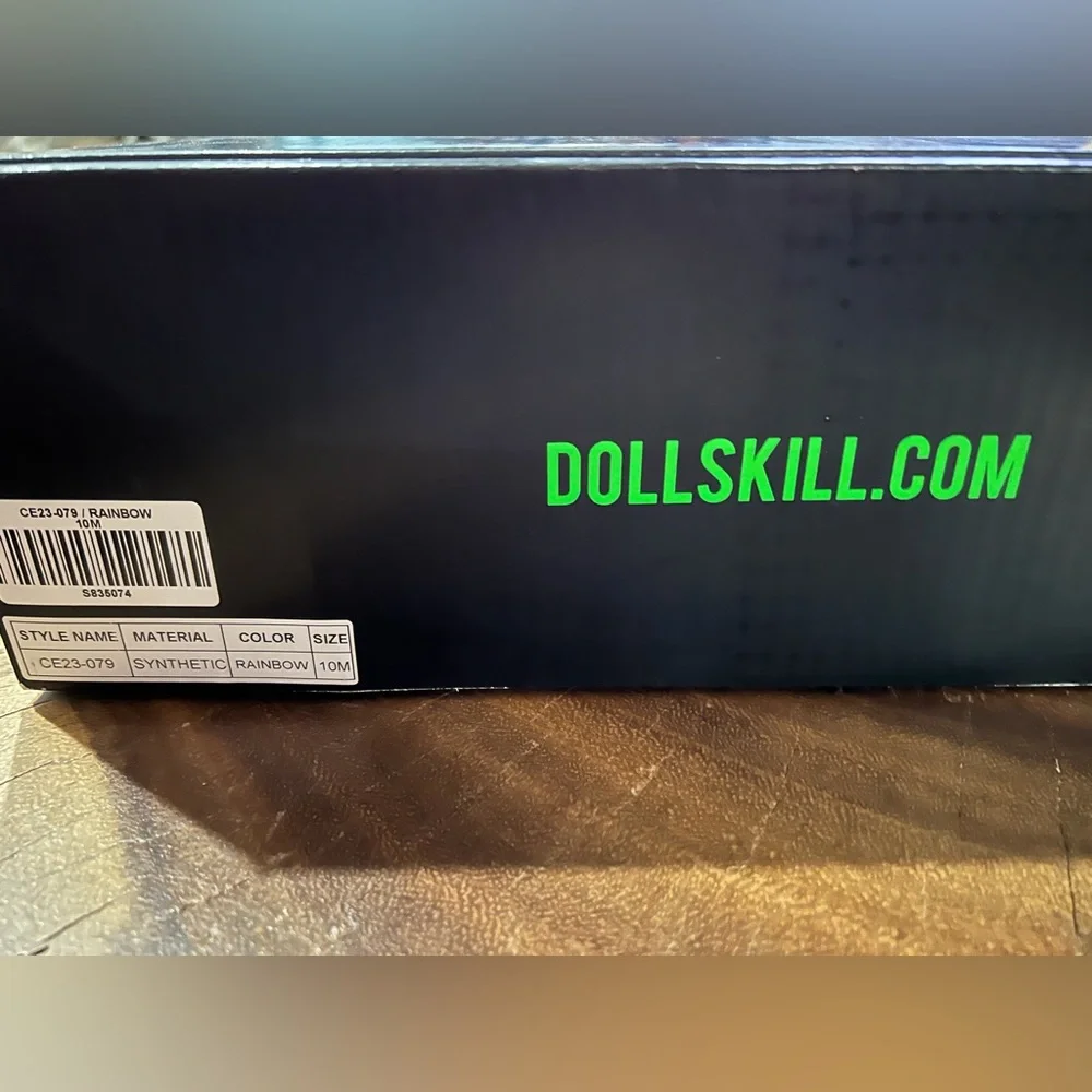 Host Pick 🎉Club-Exx Dolls Kill Rainbow rhinestone platform boots - Picture 6 of 6